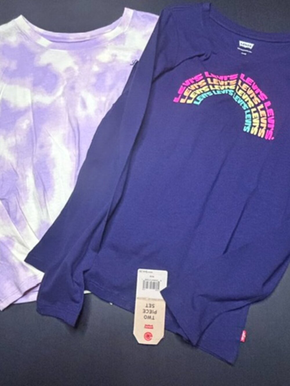 NWT Levi's 2-Piece Long-sleeve T-shirt Set Girl's 10/12